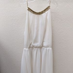 White Beaded Dress with Open Back